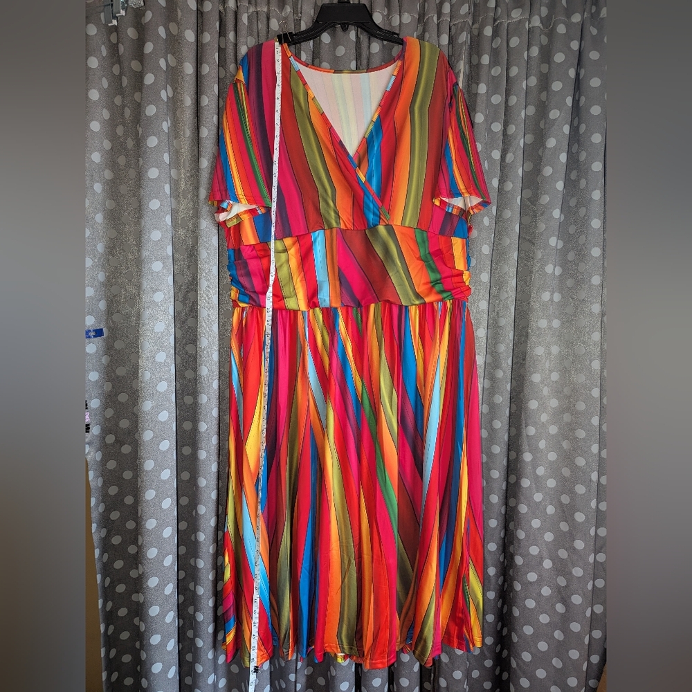 Colorful Striped Dress 5XL fits Like 22-24 - Picture 7 of 13